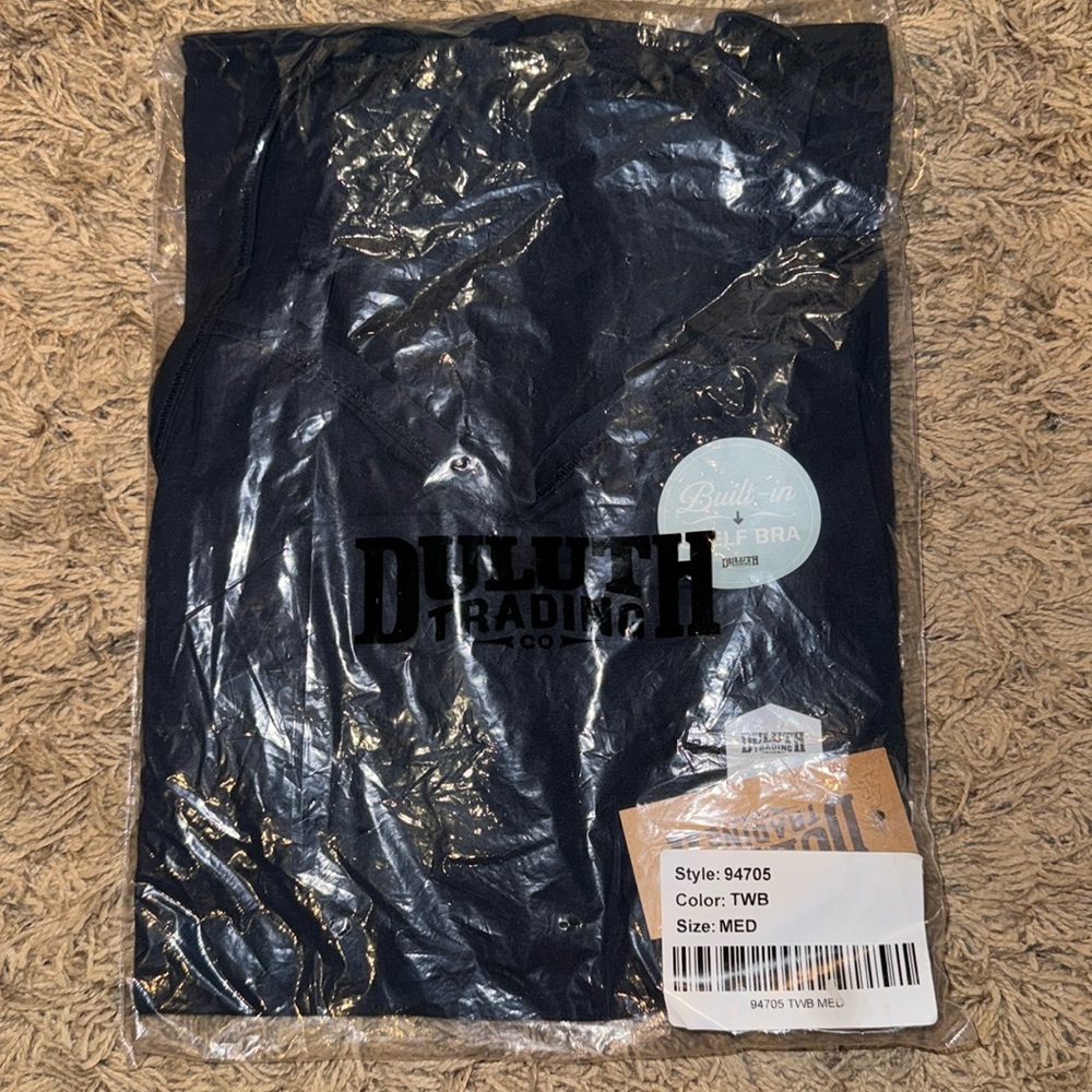 Duluth Navy Blue No Yank Tank with Shelf Bra New With Tags Size Medium